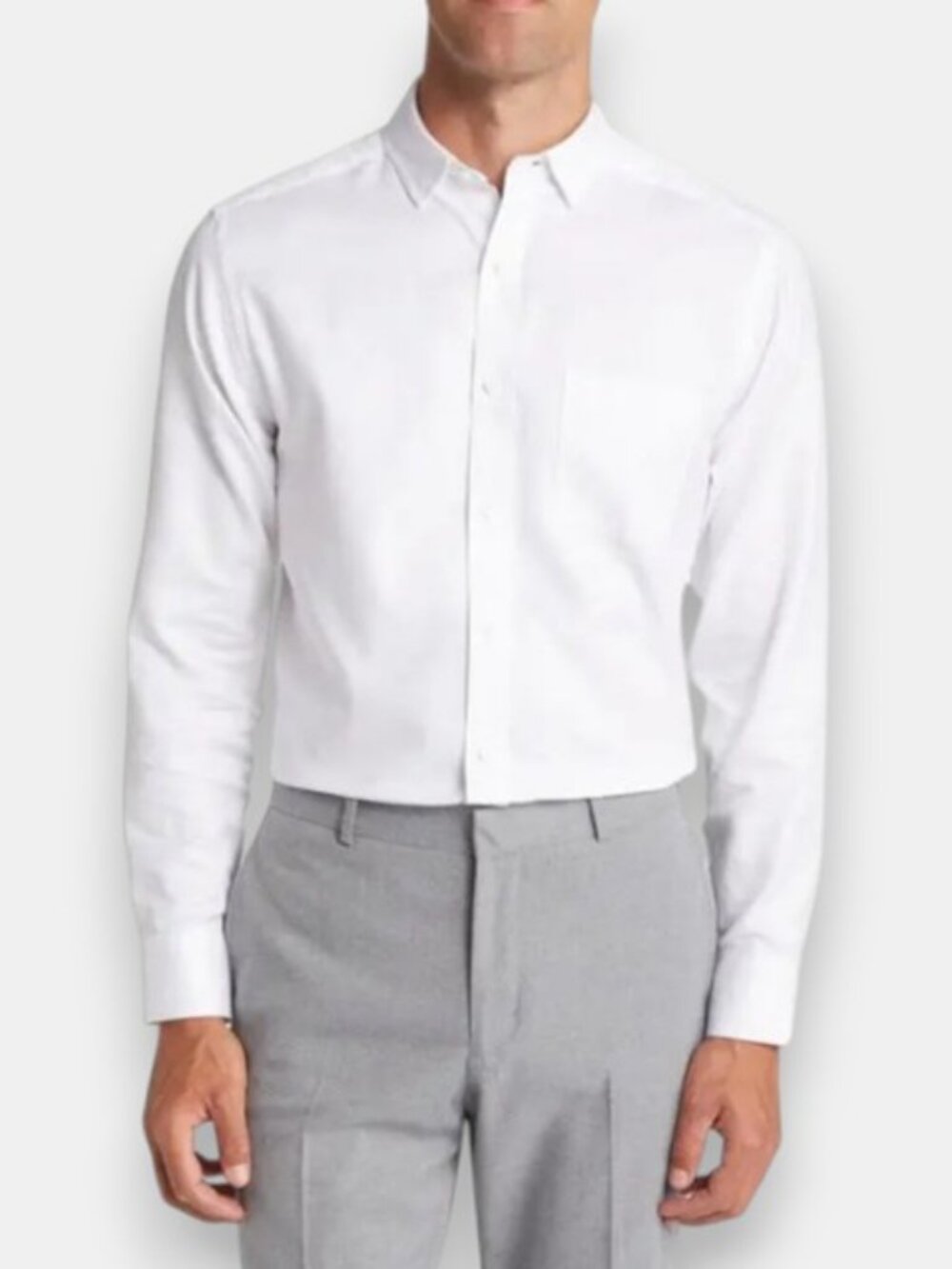 Johnston & Murphy long sleeve button up shirt white men's size L